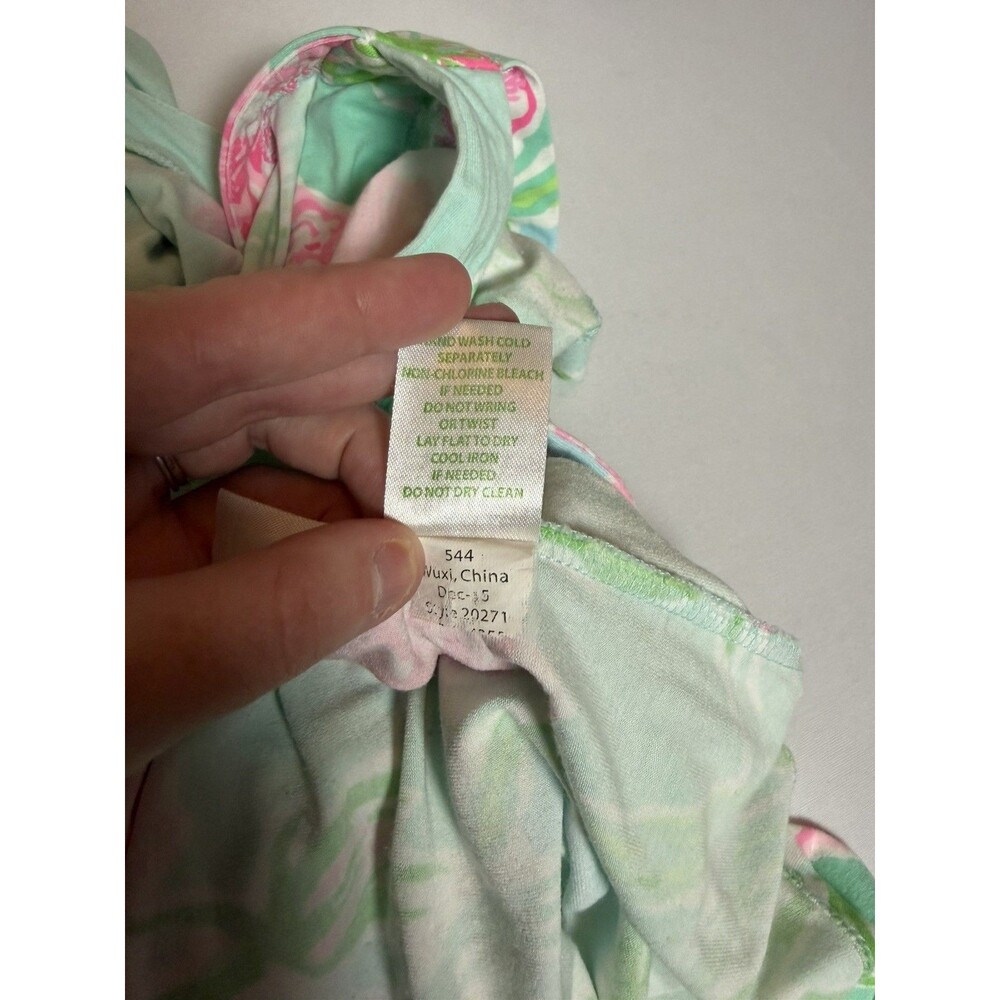 Lilly Pulitzer MERIDIAN WRAP DRESS IN POOLSIDE BLUE GOING STAG SIZE XS - Picture 4 of 10